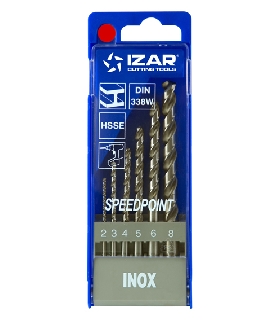 25367 JUEGO BROCAS DIN338 6-UDS. - 1462 - 2-3-4-5-6-8 HSSE INOX (1020) IZAR