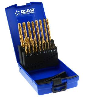 27132 JUEGO BROCAS DIN338 19-UDS. - 1466 - 1-10X0,50 HSS+TIN (1010) - TIN IZAR