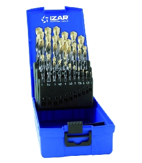 59235 JUEGO BROCAS DIN338 25-UDS. - 1456 - 1-13X0,50 HSS+ZIRKONIO (1015) - ZIRKONIO IZAR
