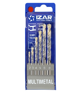 59236 JUEGO BROCAS DIN338 6-UDS. - 1462 - 2-3-4-5-6-8 HSS+ZIRKONIO (1015) - ZIRKONIO IZAR