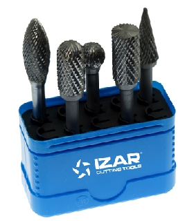 45810 JUEGO FRESAS ROTATIVAS METAL DURO - 9200 - SET 5 PCS. DENT. 6 TEETH IZAR