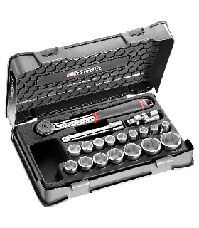 S.161-2P6 JUEGO VASOS 1/2' 6C MM S.161B 19PC  FACOM