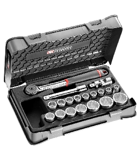 S.161-2P12 ESTUCHE VASO 1/2 12P MM S.161B 19PC   FACOM