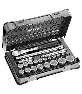 SL.161-3P6 ESTUCHE VASO 1/2 6P MM SL.161 23PC   FACOM