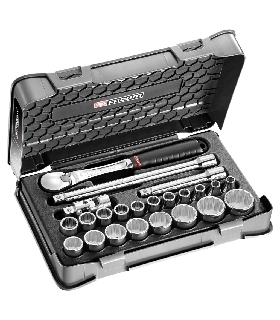 SL.161-3P12 ESTUCHE VASO 1/2 12P MM SL.161 23PC   FACOM