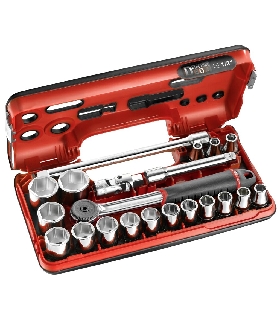 S.161DBOX1 ESTUCHE VASO 1/2 6P MM S.161B 21PC   FACOM