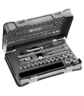 J.360-3P6 JUEGO VASO 3/8 6P MM J.360 20PC   FACOM