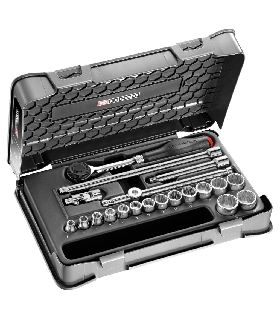 J.360-3P12 JUEGO VASO 3/8 12P MM J.360 20PC   FACOM