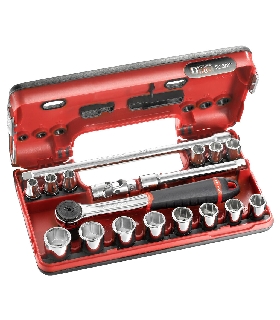 J.161DBOX1 JUEGO VASO 3/8 6P MM J.161B 18PC   FACOM