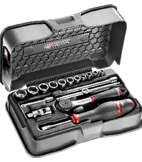 R.161-2P6U JUEGO VASO 1/4 6P IN R.161B 17PC   FACOM