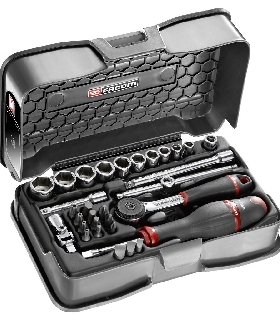 R.161-5P6  JUEGO VASO 1/4' 6P MM R.161B 31PC   FACOM