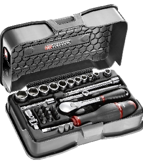 RL.161-5P6 JUEGO VASO 1/4 6P MM RL.161 31PC   FACOM