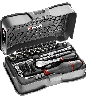 RL.161-5P12 JUEGO VASO 1/4 12P MM RL.161 31PC   FACOM