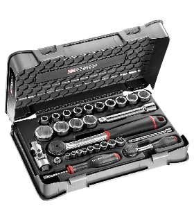 RS.360-1 JUEGO VASO 1/4' 1/2' 6P MM R-S.360 31PC   FACOM