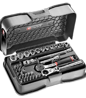 R.161-6P6HX JUEGO VASO 1/4 6P MM R.180HX 37PC   FACOM