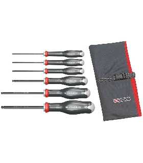 ATWSH.JT6 JUEGO 6 DESTORNILLADORES HOJA HEX ESFE.   FACOM