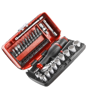 RL.NANO112 JUEGO VASOS 1/4'' 12 CARAS - 27 PIEZAS   FACOM