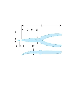 183.20CPE ALICATE SEMI REDONDO EN VAINA 20CM