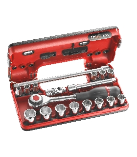 J.360DBOX1 JUEGO VASOS 3/8 6 CARAS   FACOM