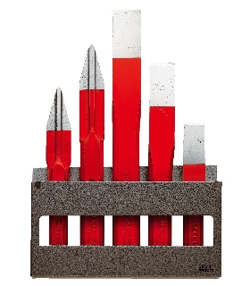 263.265JS5 JUEGO 5 CORTAFRIO Y BURILES EN SOPORTE   FACOM