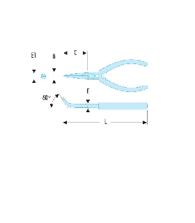 423.MT ALICATE BOCAS SEMI REDO ACODADAS 60 MT   FACOM