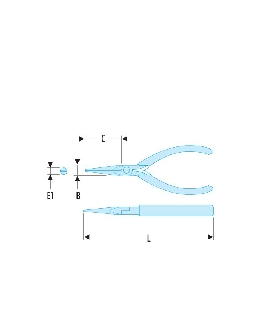 432.LMT ALICATE BOCAS SEMI REDONDAS LARGO MT   FACOM