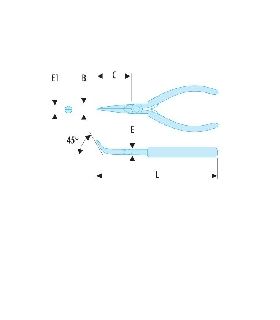 433.LMT ALICATE BOCAS SEMI REDONDAS 45 MT   FACOM