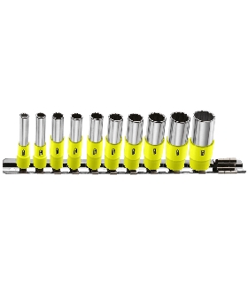 REL.40UF JUEGO VASOS 1/4 LARGOS EN PULGADAS FLUO   FACOM