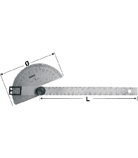 17113 TRANSPORTADOR ANGULOS. ACERO INOX. VISOR CUADRADO Y CERRADO (6) Ø95 X 180MM