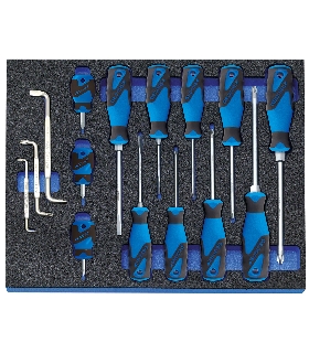 SURTIDO DE DESTORNILLADORES EN MODULO CT 2/4, 15 PZS 2016311 GEDORE