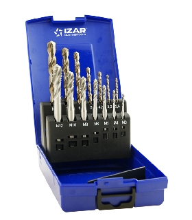 21802 MACHO MAQUINA HELICOIDAL HSSE DIN371 (M)  - 3150 - SET+BROCA HSSE IZAR